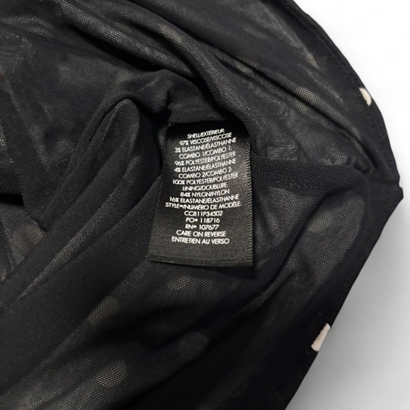 Alice + Olivia Judy Dress 0 Black White Polka Dot Ruched Wrap Hem Bodycon - Picture 4 of 7